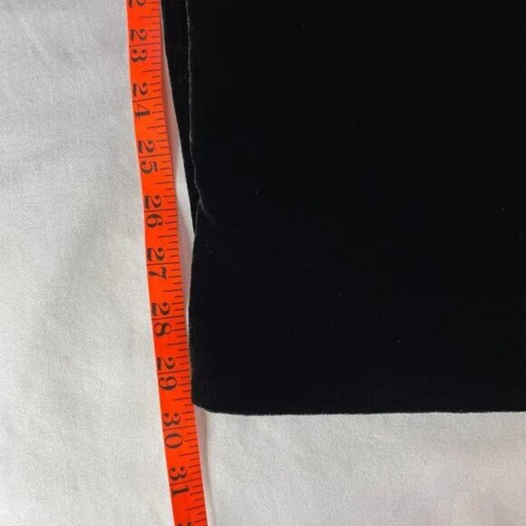 Anthropologie Black Velvet Flowy Wide Leg Pants Side Zipper Button Size 6 - Picture 11 of 15